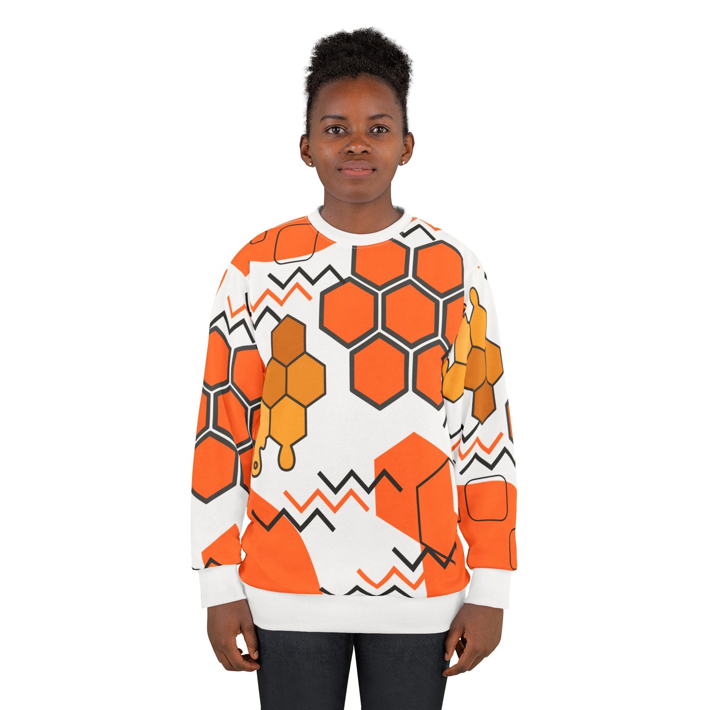 Orange Geometric Unisex Sweatshirt
