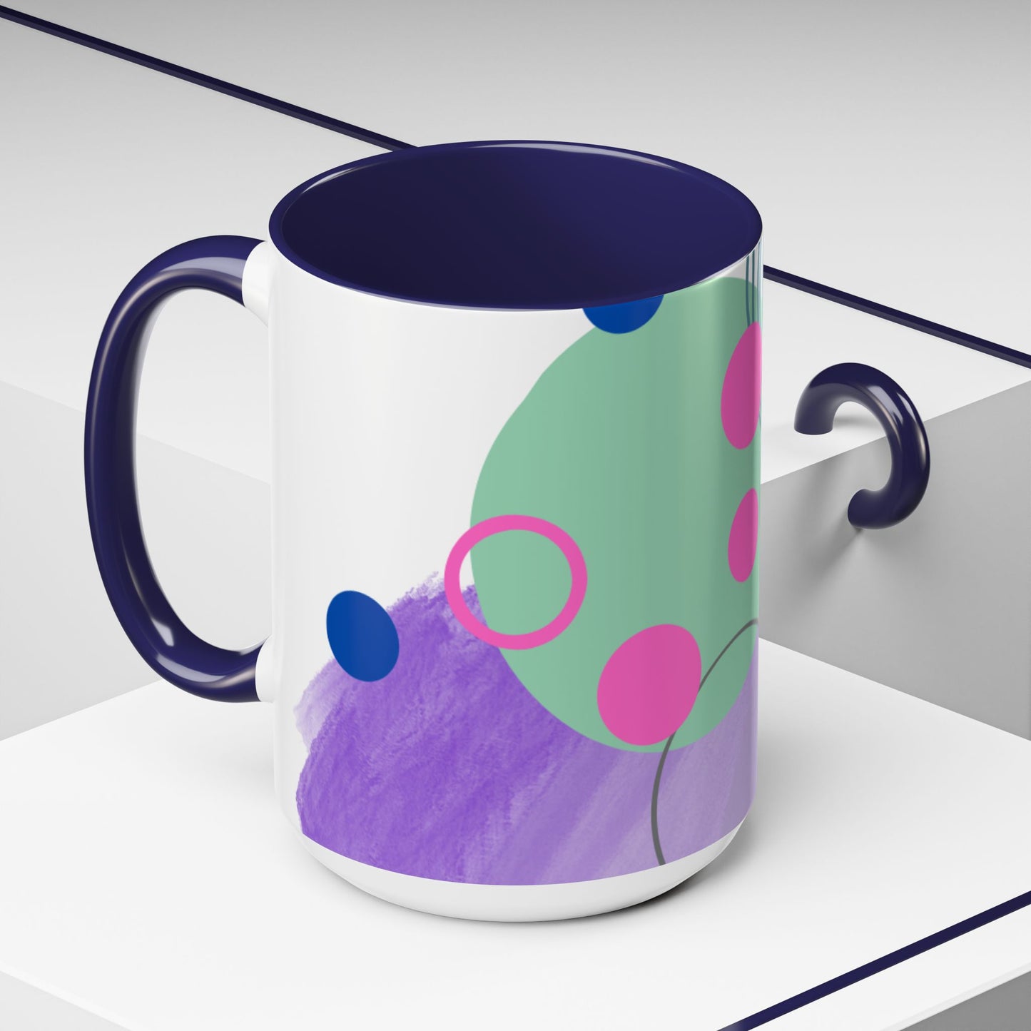 Mug - Abstract Digital Shapes Colorful Whimsical Minimalistic Design
