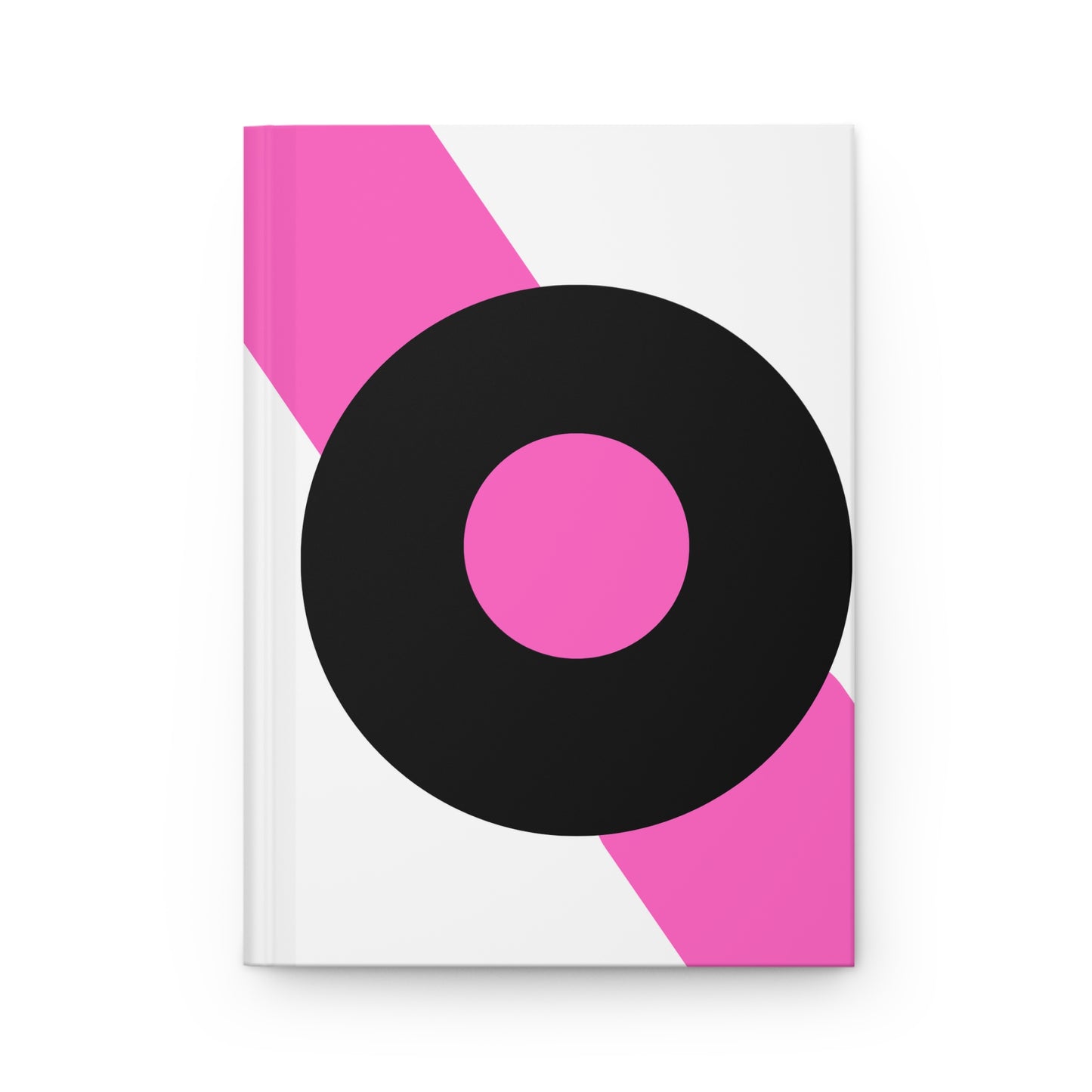 Minimalist Hardcover Journal with Bold Graphic Design - Modern Pink and Black