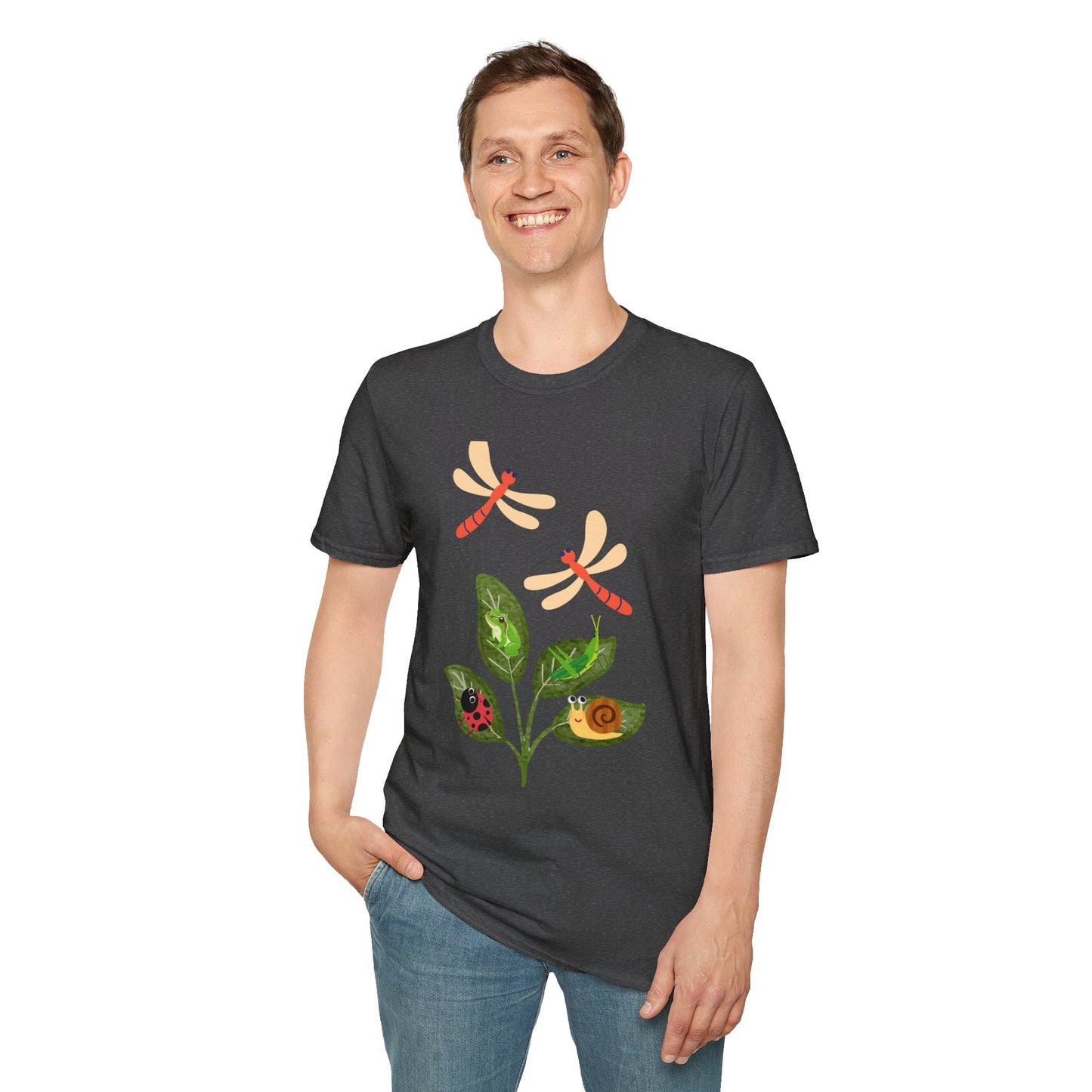 Nature-Inspired Unisex Softstyle T-Shirt, Perfect Gift for Nature Lovers, Summer Vibes, Eco-Friendly Fashion, Botanical Design