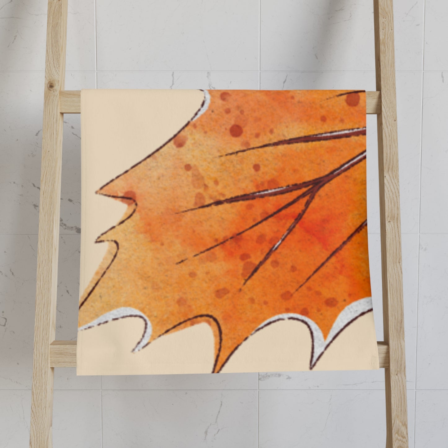 Autumn Leaf Hand Towel, Cozy Kitchen Decor, Thanksgiving Gift, Fall Bathroom Accessory, Seasonal Home Textile, Nature-Inspired Towel