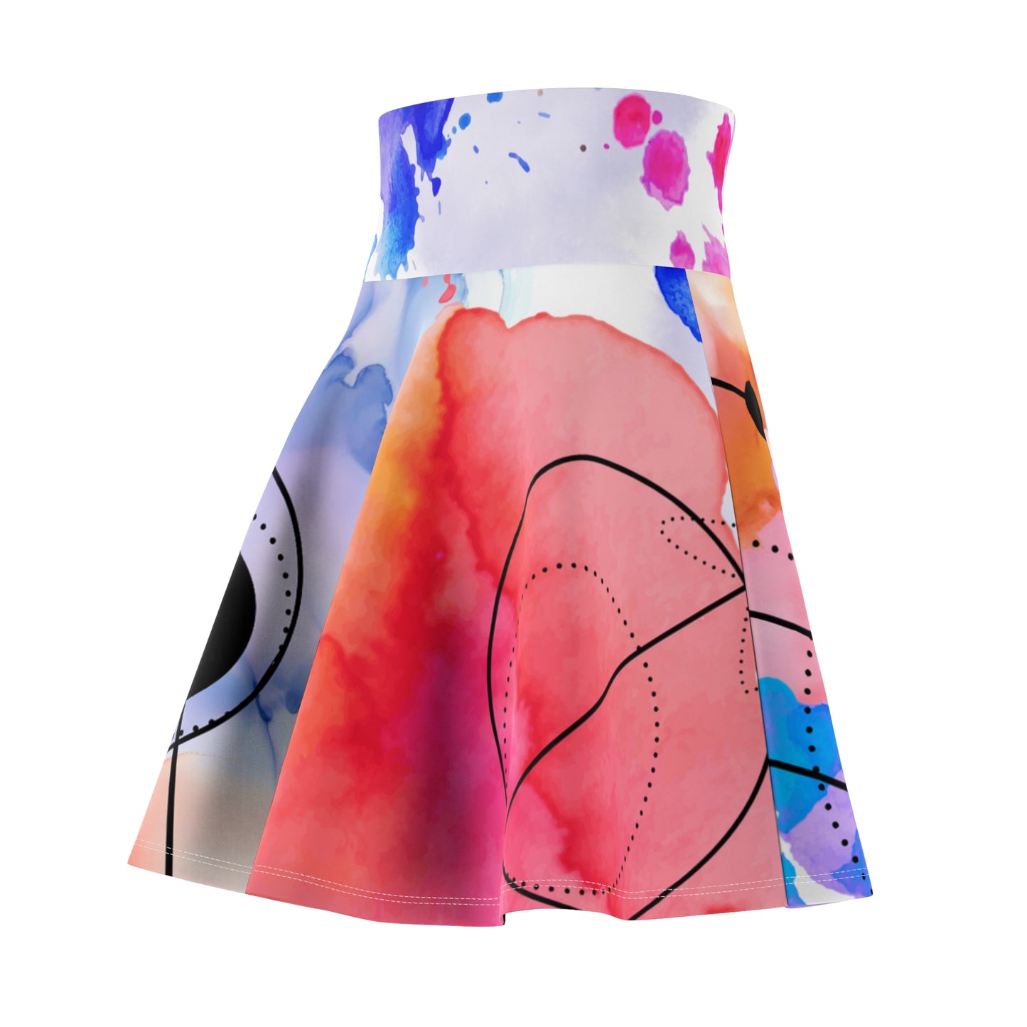 Women's Artistic Skater Skirt, Colorful AOP Skater Skirt, Summer Fashion, Festival Outfit, Unique Design, Casual Wear, Trendy Skirt