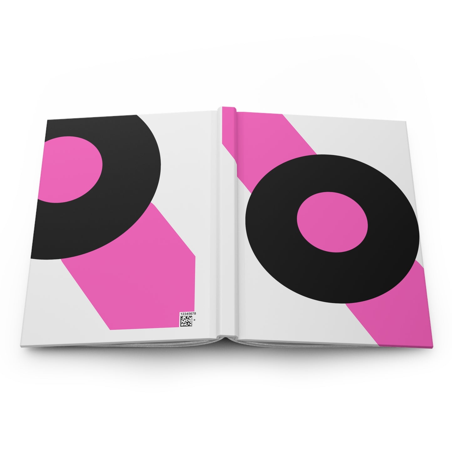 Minimalist Hardcover Journal with Bold Graphic Design - Modern Pink and Black