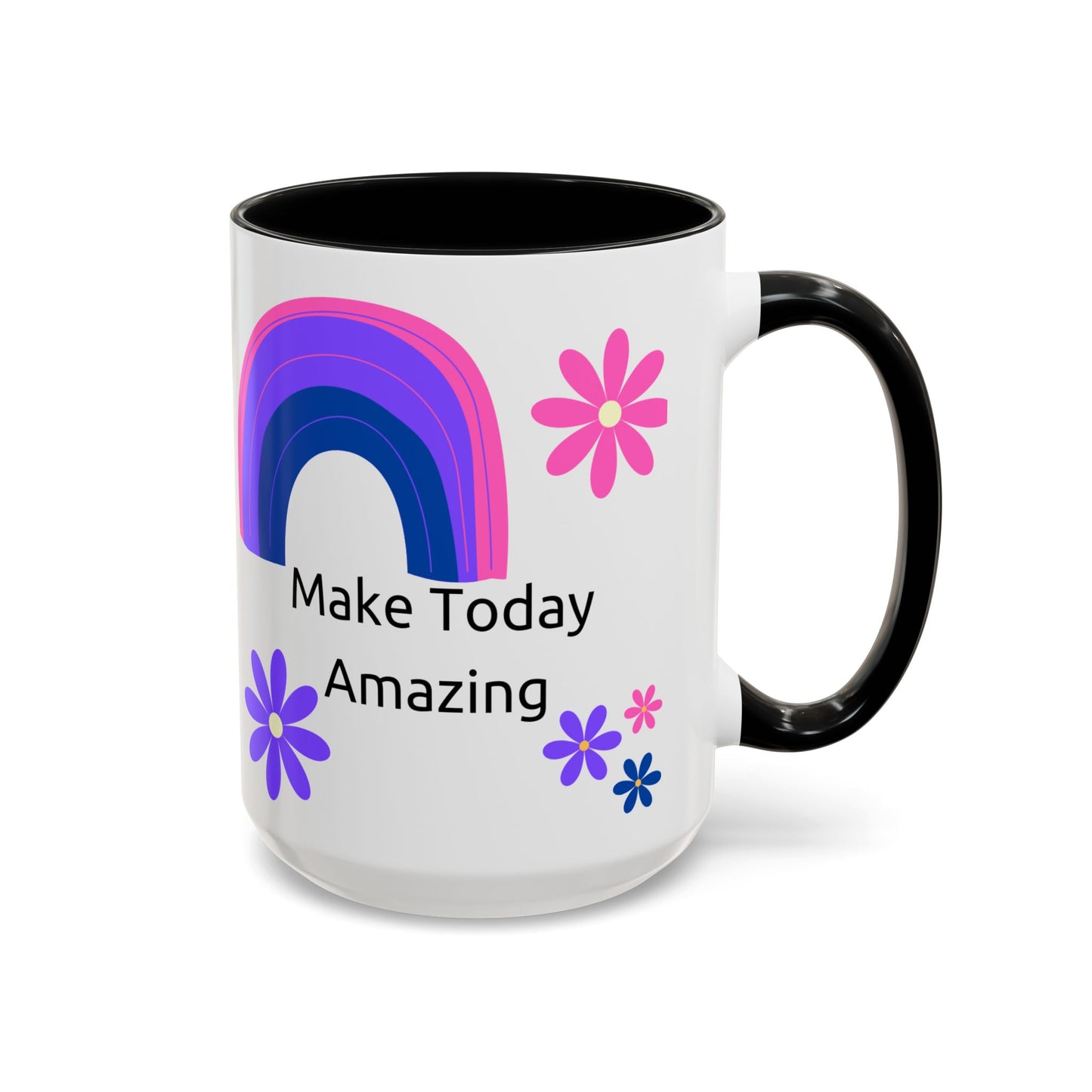 Coffee Mug - Colorful Botanical Abstract Artwork with Positive Morning Messages - 11oz, 15oz