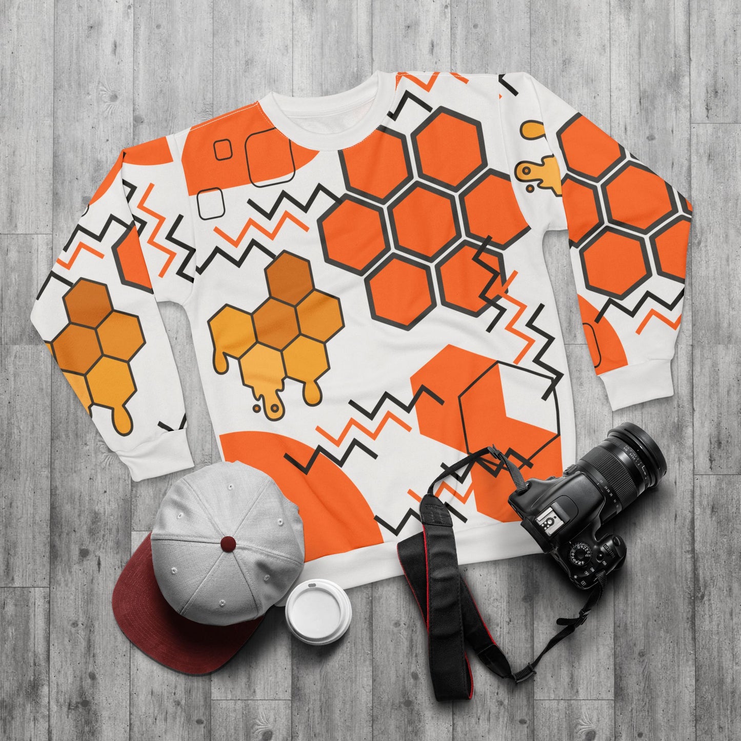 Orange Geometric Unisex Sweatshirt