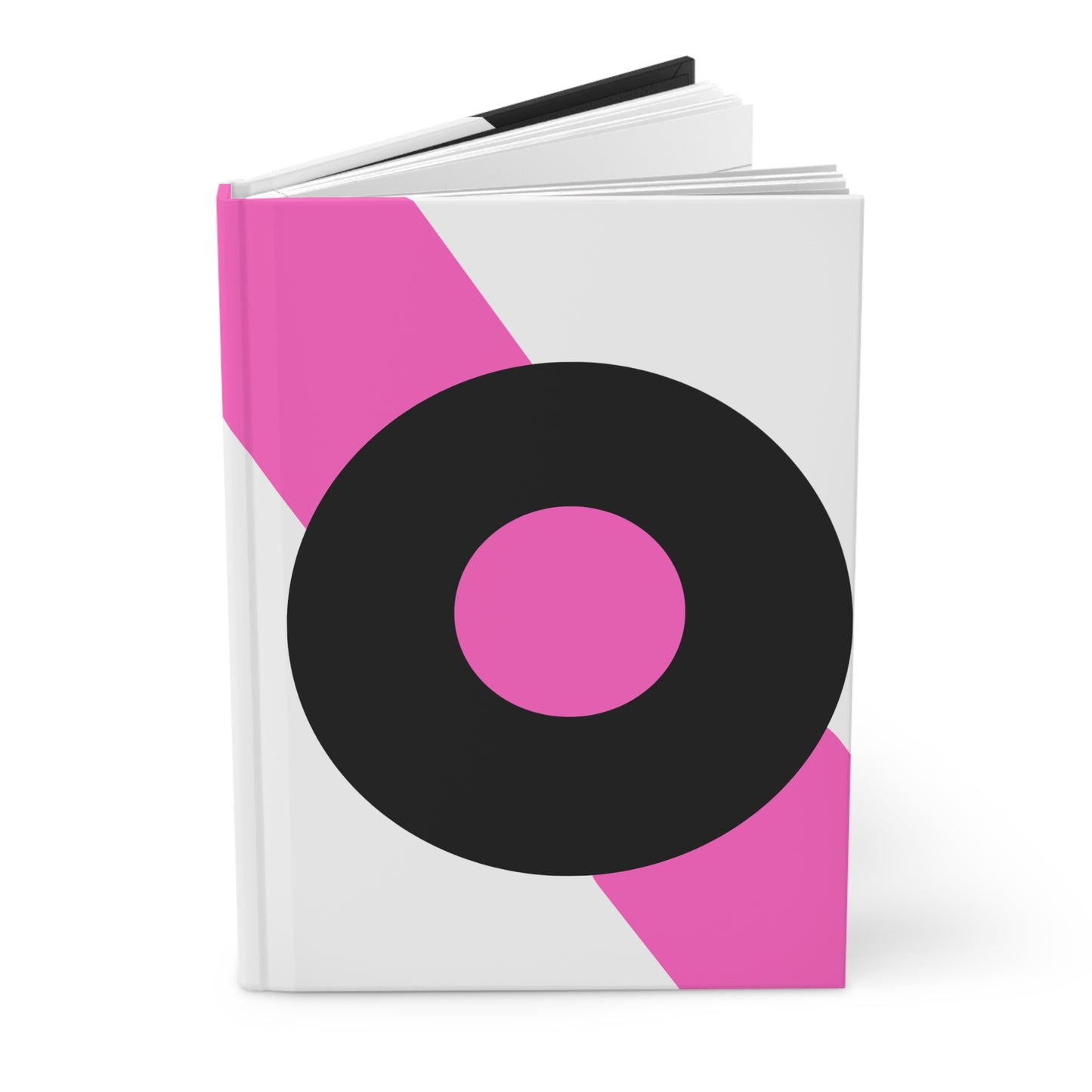 Minimalist Hardcover Journal with Bold Graphic Design - Modern Pink and Black