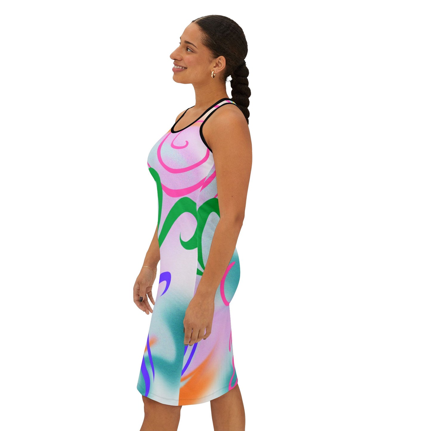 Racerback Dress - Colorful Swirl Pattern Design