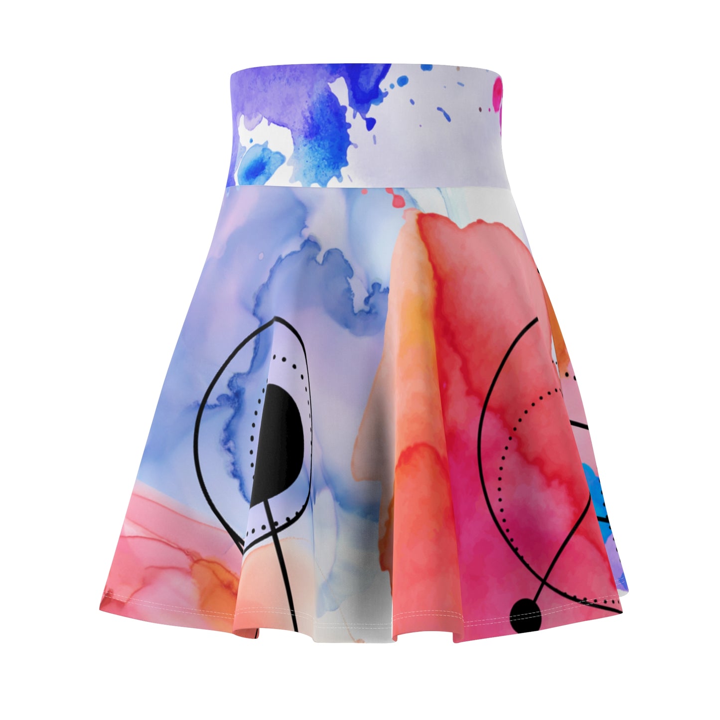 Women's Artistic Skater Skirt, Colorful AOP Skater Skirt, Summer Fashion, Festival Outfit, Unique Design, Casual Wear, Trendy Skirt
