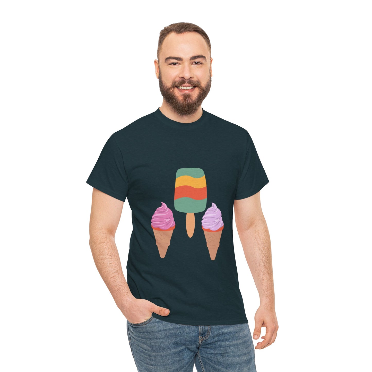 Unisex Summer Vibes Tee, Ice Cream Shirt, Casual Summer Wear, Trendy Graphic Tee, Fun Gift for Ice Cream Lovers, Beach Day Apparel