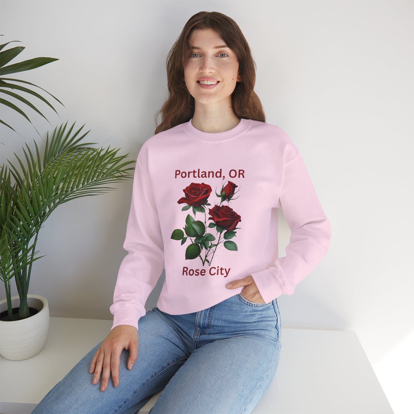 Crewneck Sweatshirt - Portland, OR Rose City Design