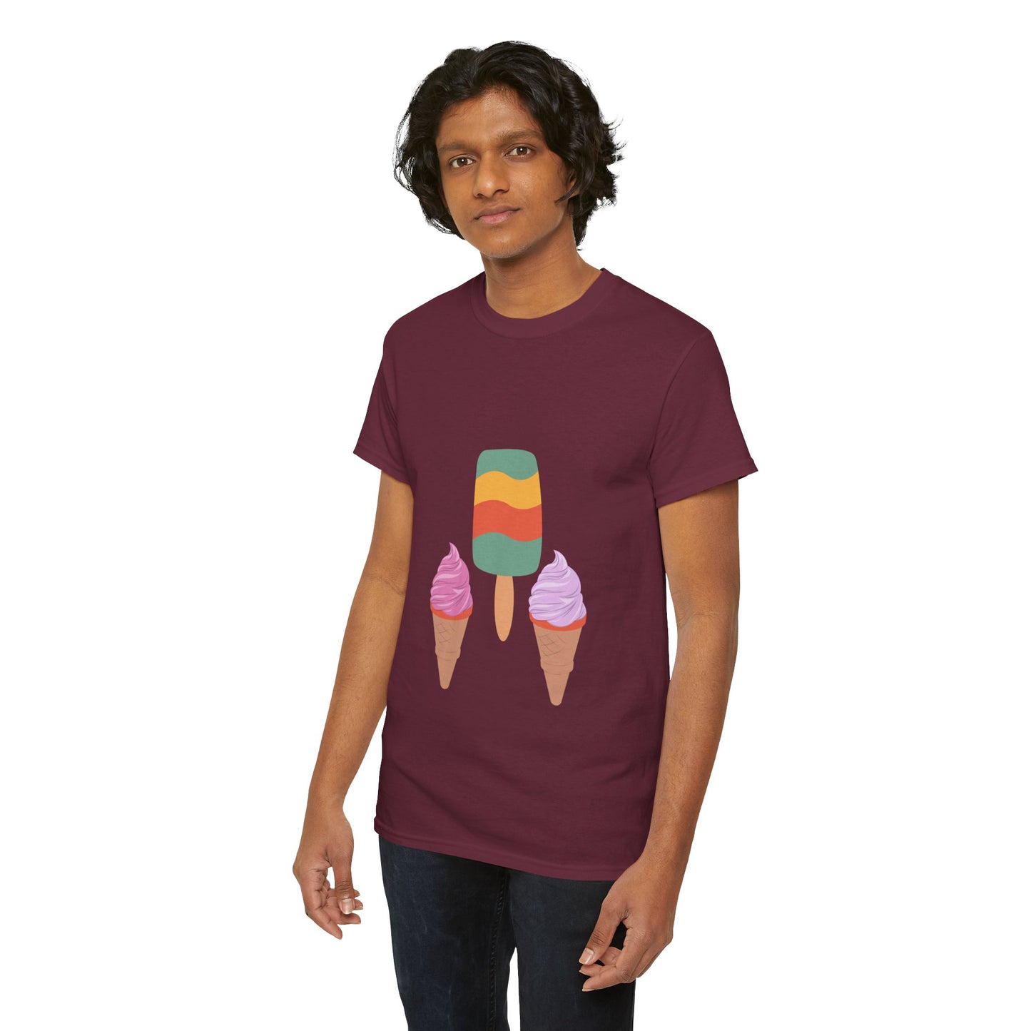 Unisex Summer Vibes Tee, Ice Cream Shirt, Casual Summer Wear, Trendy Graphic Tee, Fun Gift for Ice Cream Lovers, Beach Day Apparel