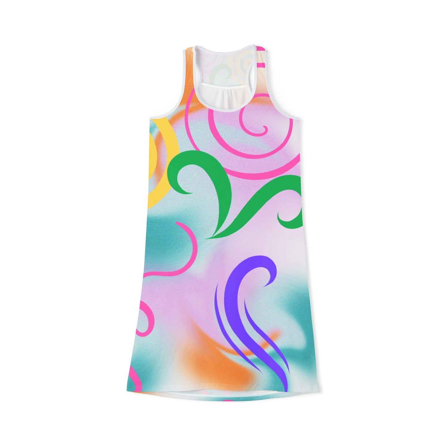 Racerback Dress - Colorful Swirl Pattern Design