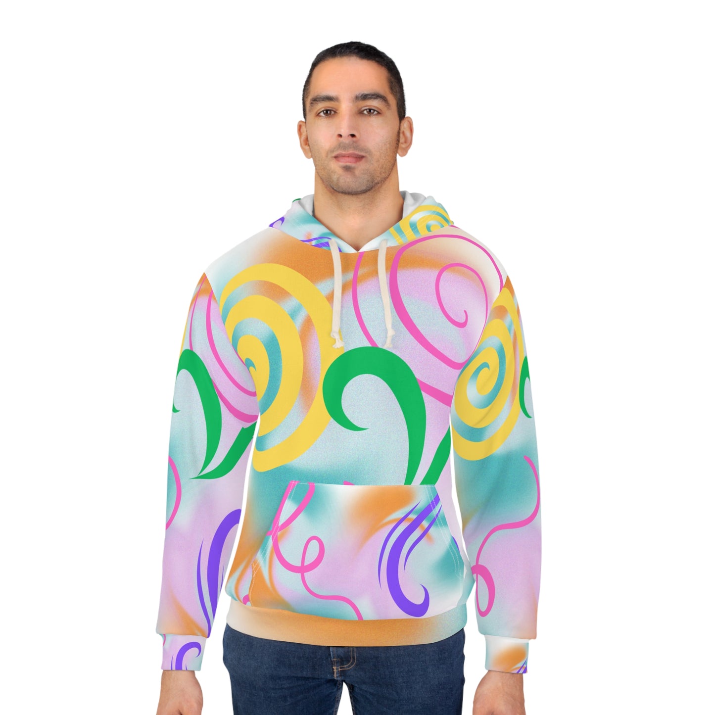 Swirl Pattern Unisex Hoodie - Minimalist Digital Abstract Design