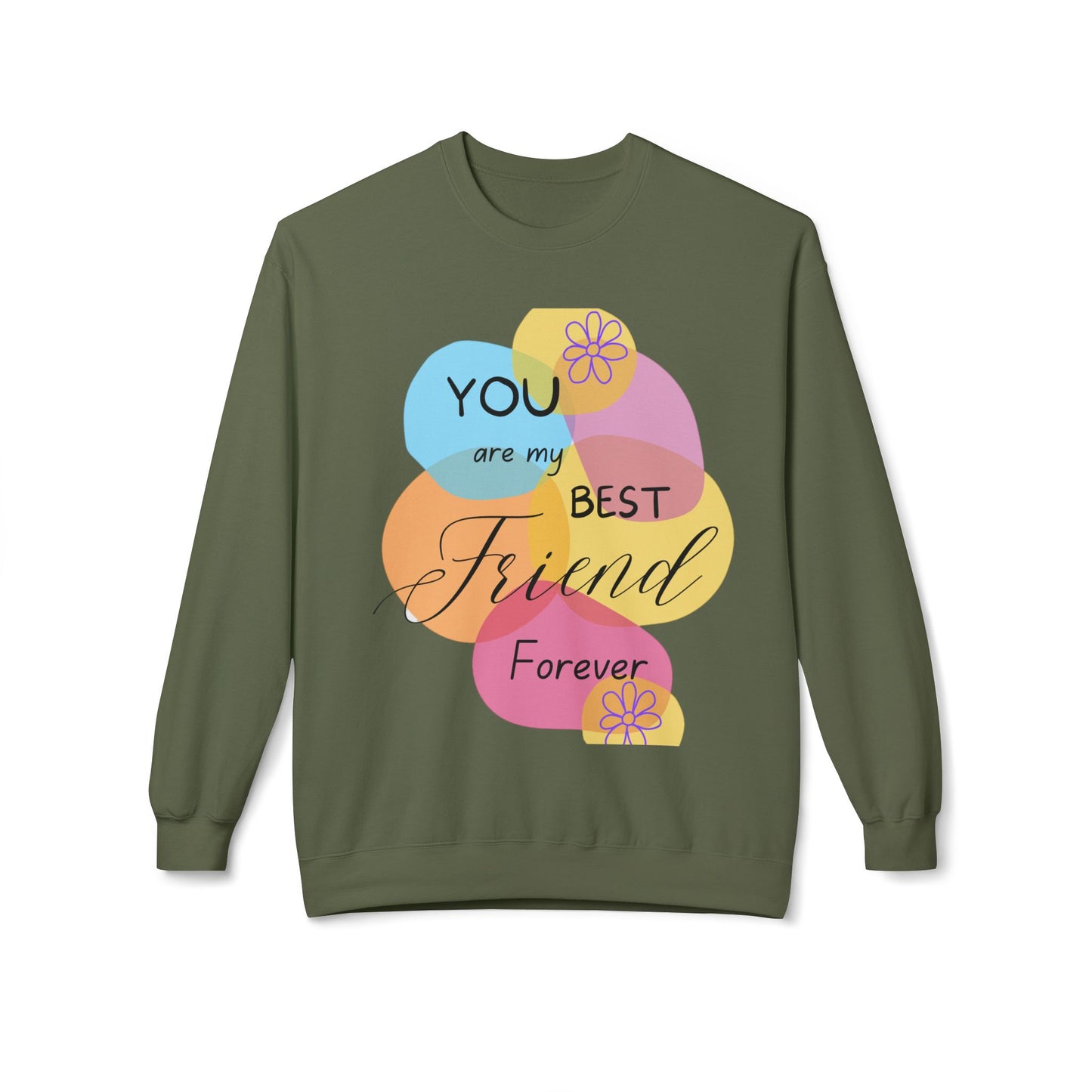 Fleece Sweatshirt - Digital Abstract Shapes - Bright and Happy Colors