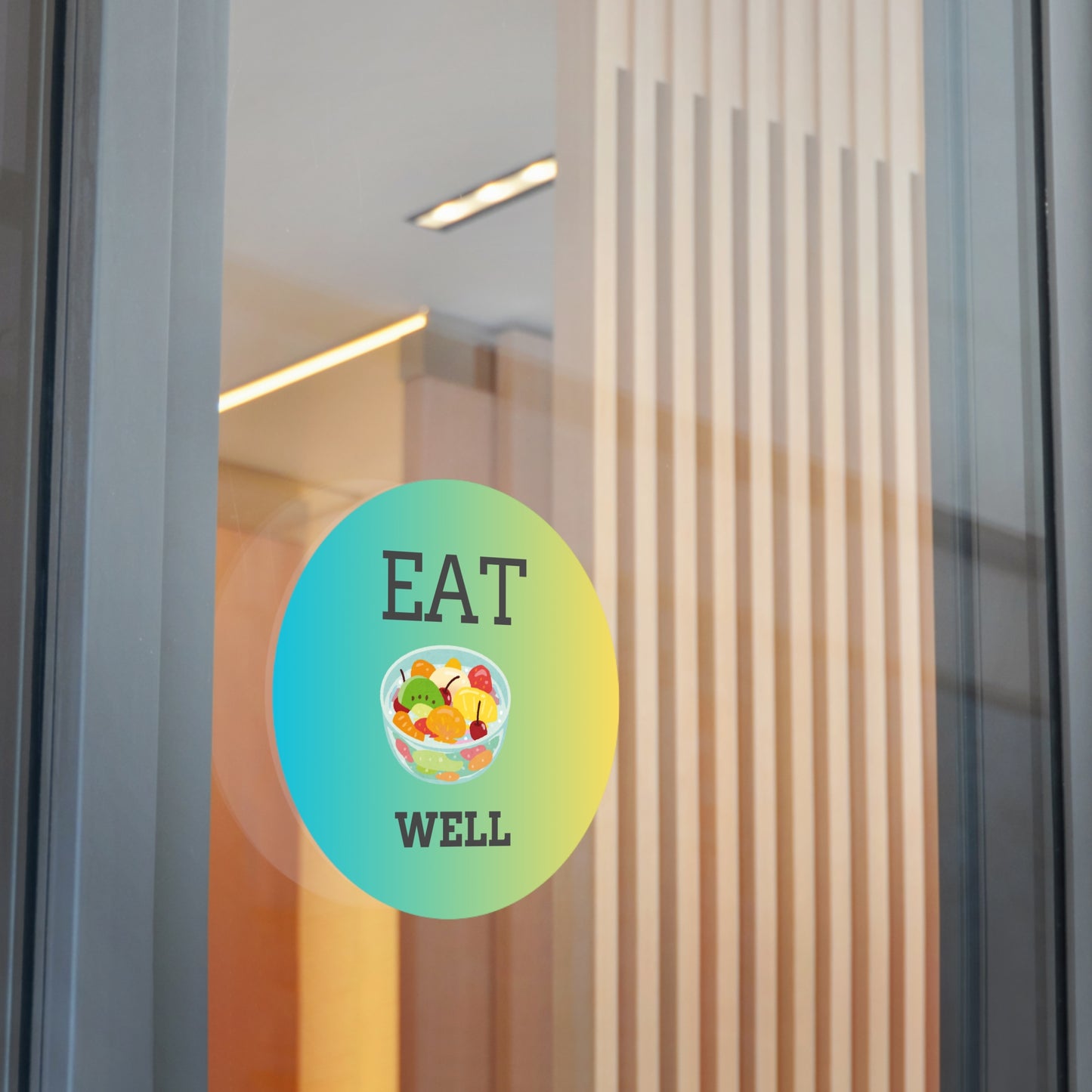 Eat Well Round Vinyl Stickers, Wellness Gifts, Healthy Eating Stickers