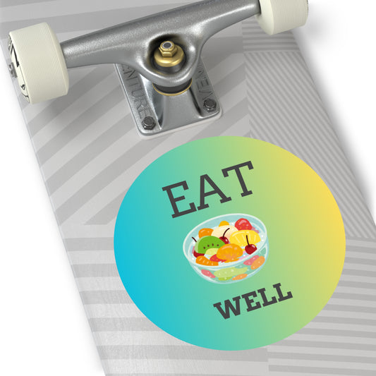 Eat Well Round Vinyl Stickers, Wellness Gifts, Healthy Eating Stickers