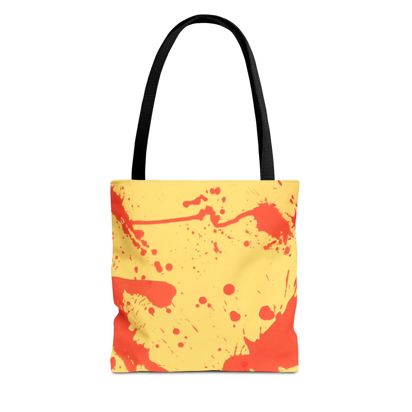 Paint Splatter Tote Bag Red and Yellow Cheerful Design