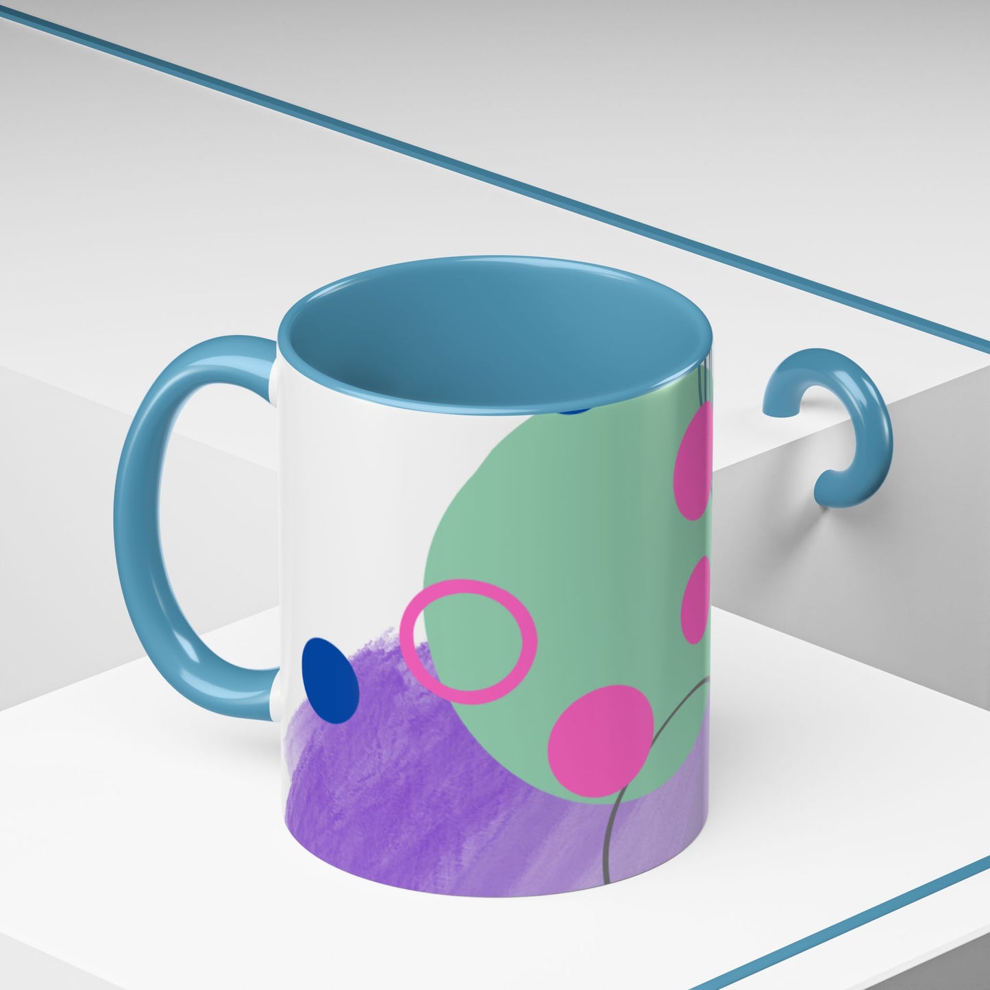 Mug - Abstract Digital Shapes Colorful Whimsical Minimalistic Design