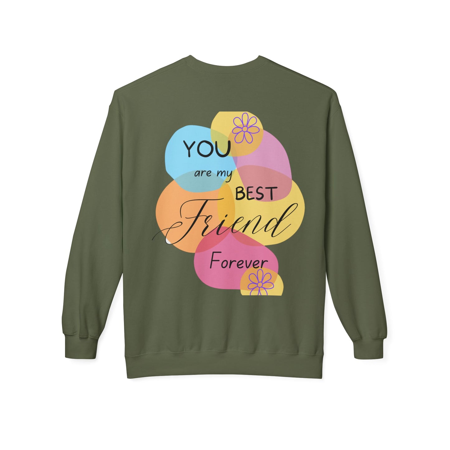 Fleece Sweatshirt - Digital Abstract Shapes - Bright and Happy Colors