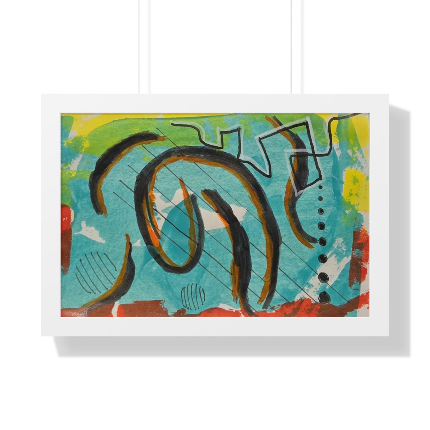 Poster Artwork Turquoise Abstract Brushstroke