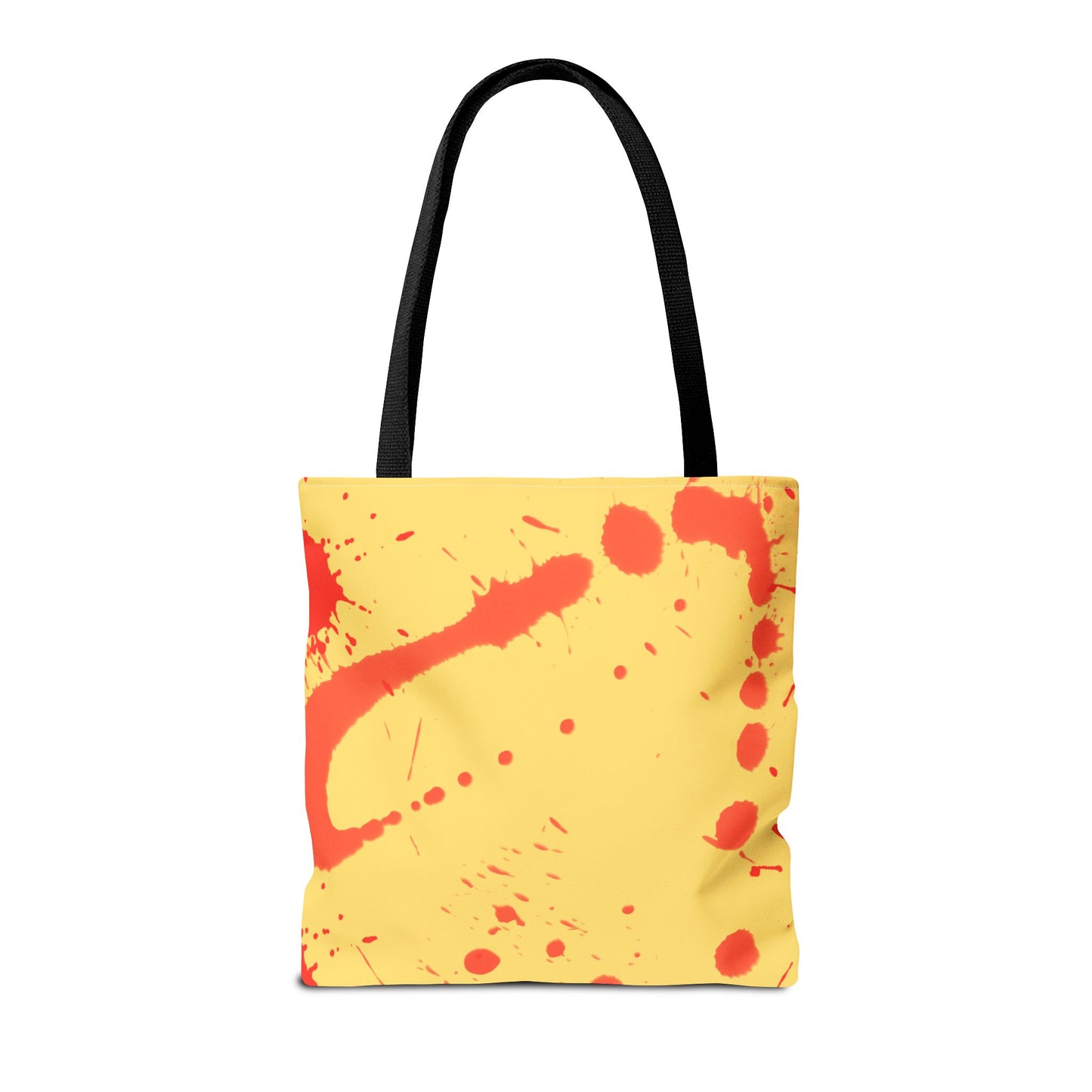 Paint Splatter Tote Bag Red and Yellow Cheerful Design