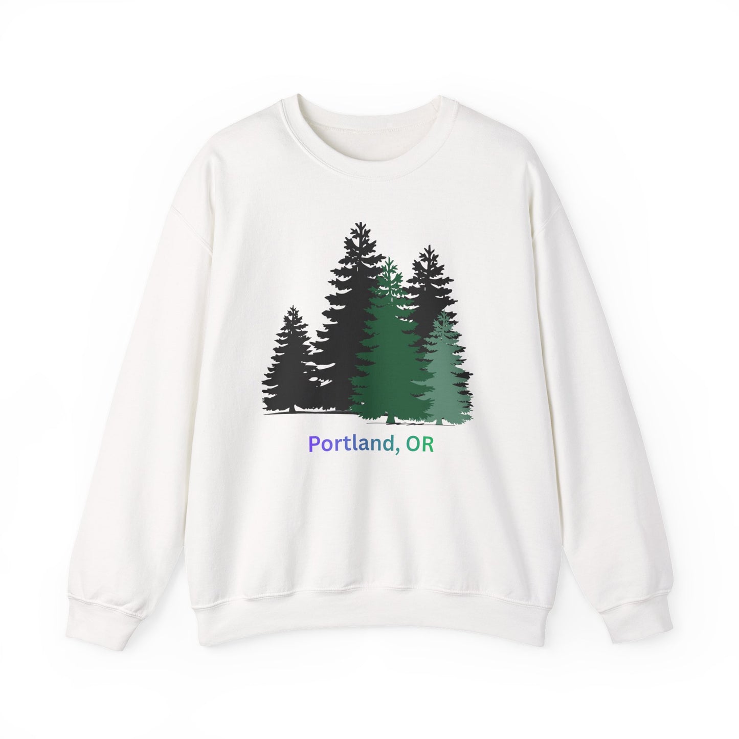 Pine Tree Silhouette Sweatshirt - Portland Forest Vibes