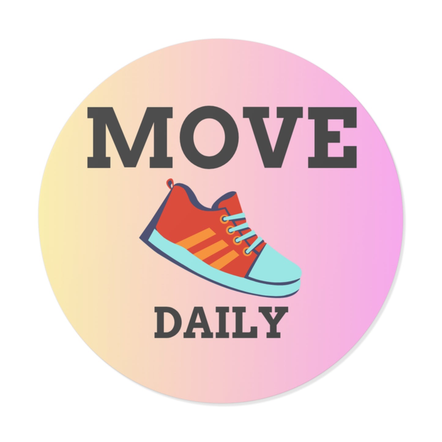 Motivational Round Vinyl Stickers for Active Living, Fitness Decor, Exercise Planner, Gym Gear, Trendy Stickers