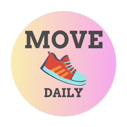 Motivational Round Vinyl Stickers for Active Living, Fitness Decor, Exercise Planner, Gym Gear, Trendy Stickers