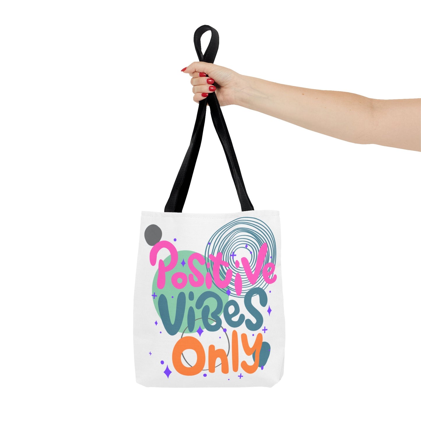 Tote Bag - Positive Vibes Only Whimsical Abstract Design