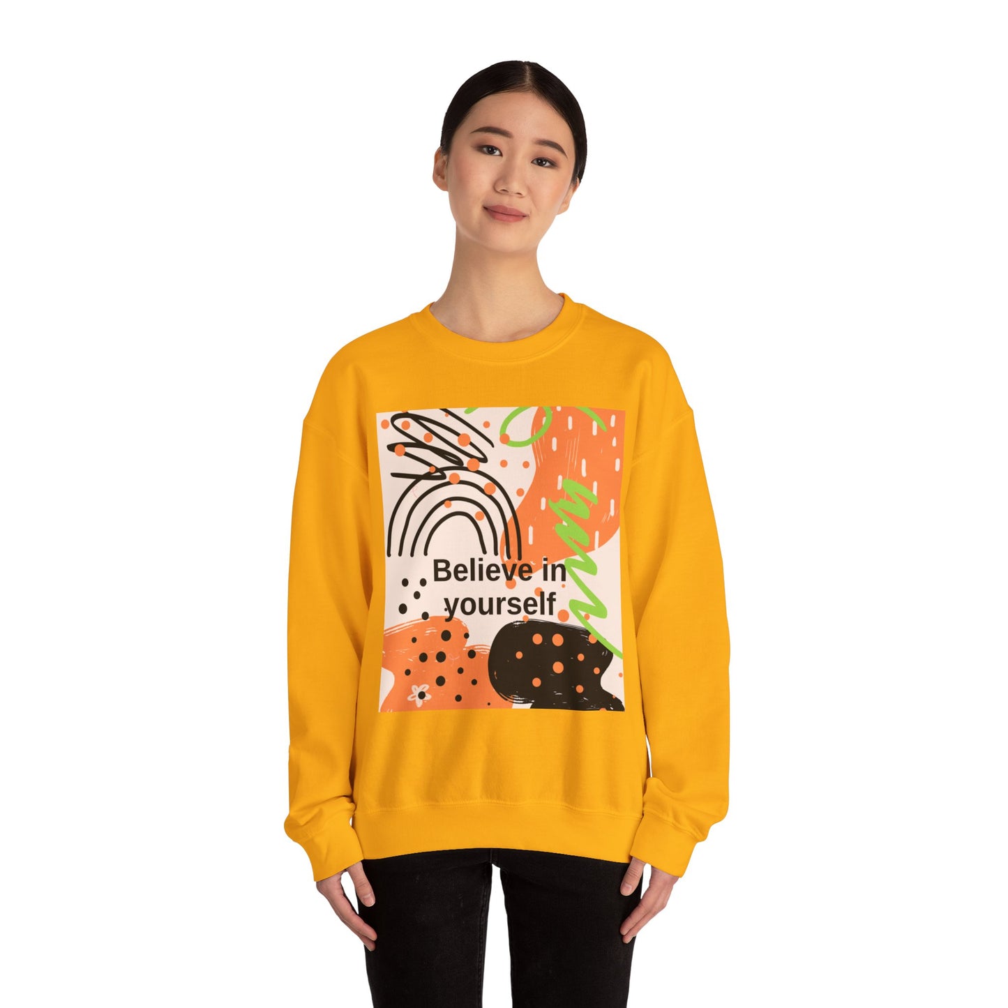 Crewneck Sweatshirt Believe in Yourself Abstract Design