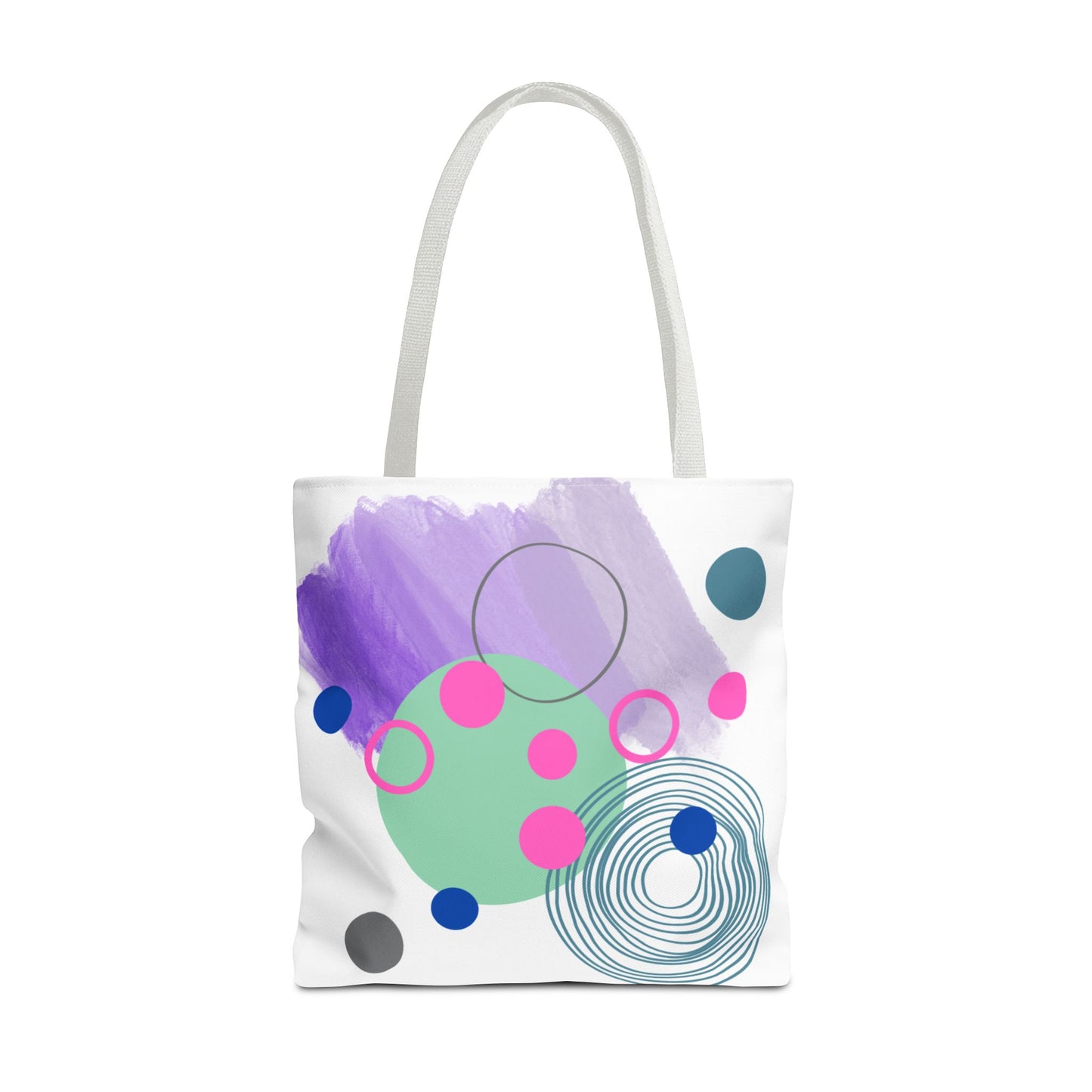 Geometric Tote Bag with Whimsical Digital Abstract Designs