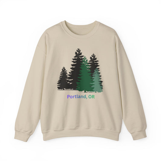 Pine Tree Silhouette Sweatshirt - Portland Forest Vibes