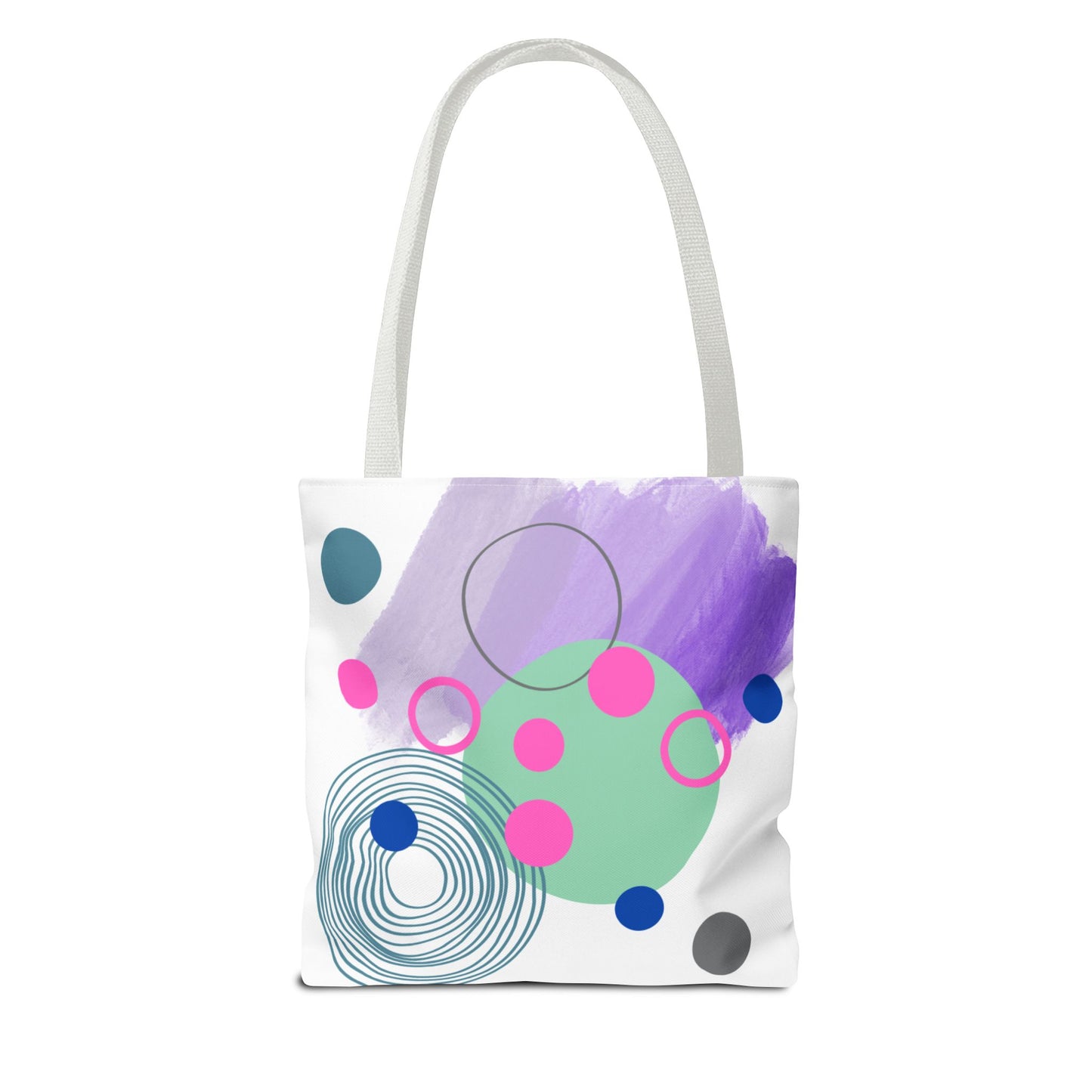 Geometric Tote Bag with Whimsical Digital Abstract Designs