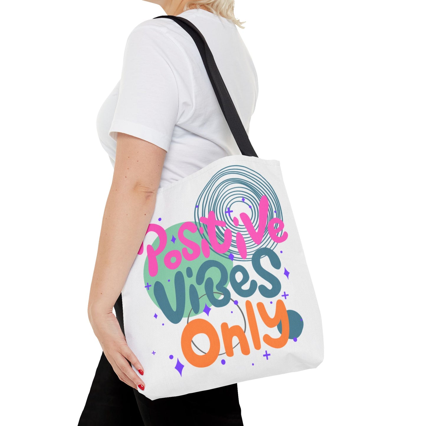 Tote Bag - Positive Vibes Only Whimsical Abstract Design