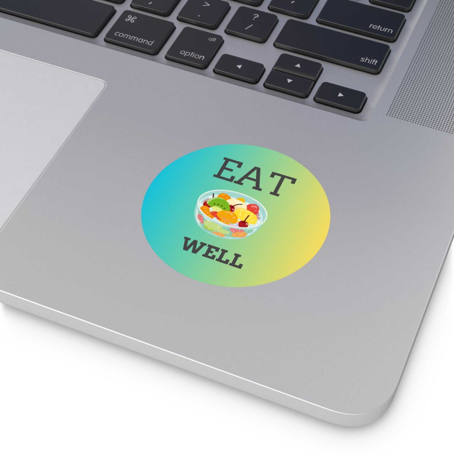 Eat Well Round Vinyl Stickers, Wellness Gifts, Healthy Eating Stickers