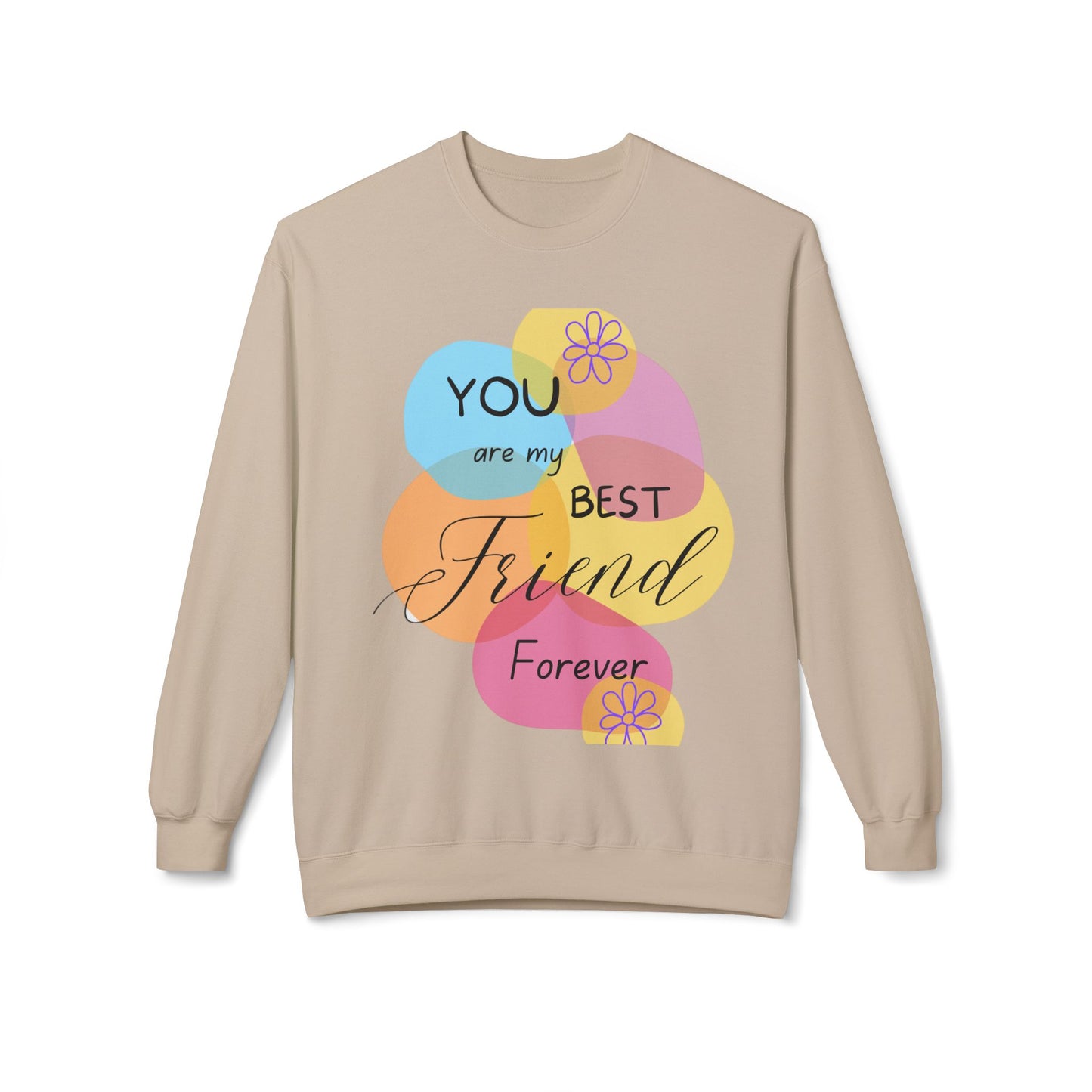 Fleece Sweatshirt - Digital Abstract Shapes - Bright and Happy Colors