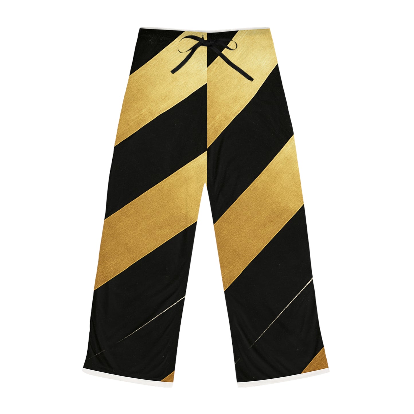 Black & Gold Striped Pajama Pants — Women's Cozy Sleepwear