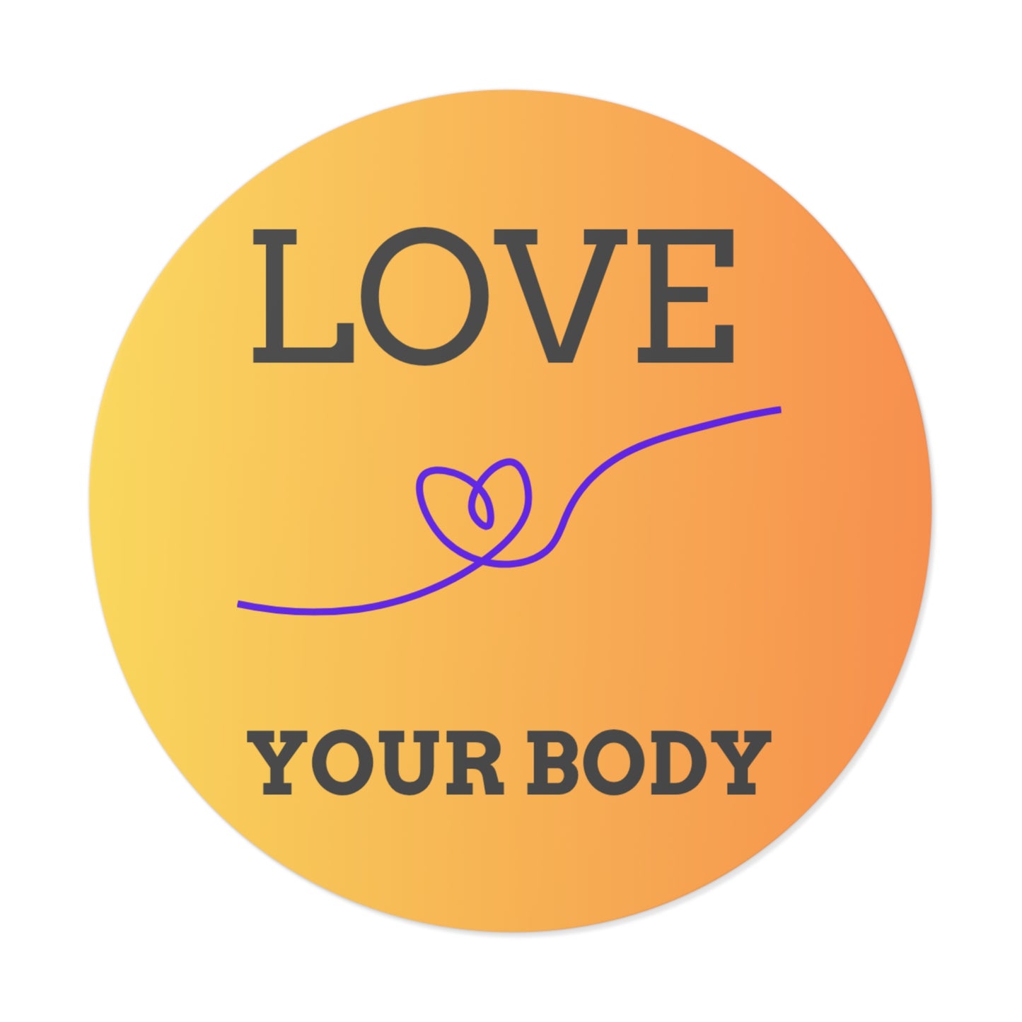 Empowering Love Your Body Vinyl Stickers, Self-Love Decor, Affirmation Stickers, Motivational Gifts, Body Positivity Merch