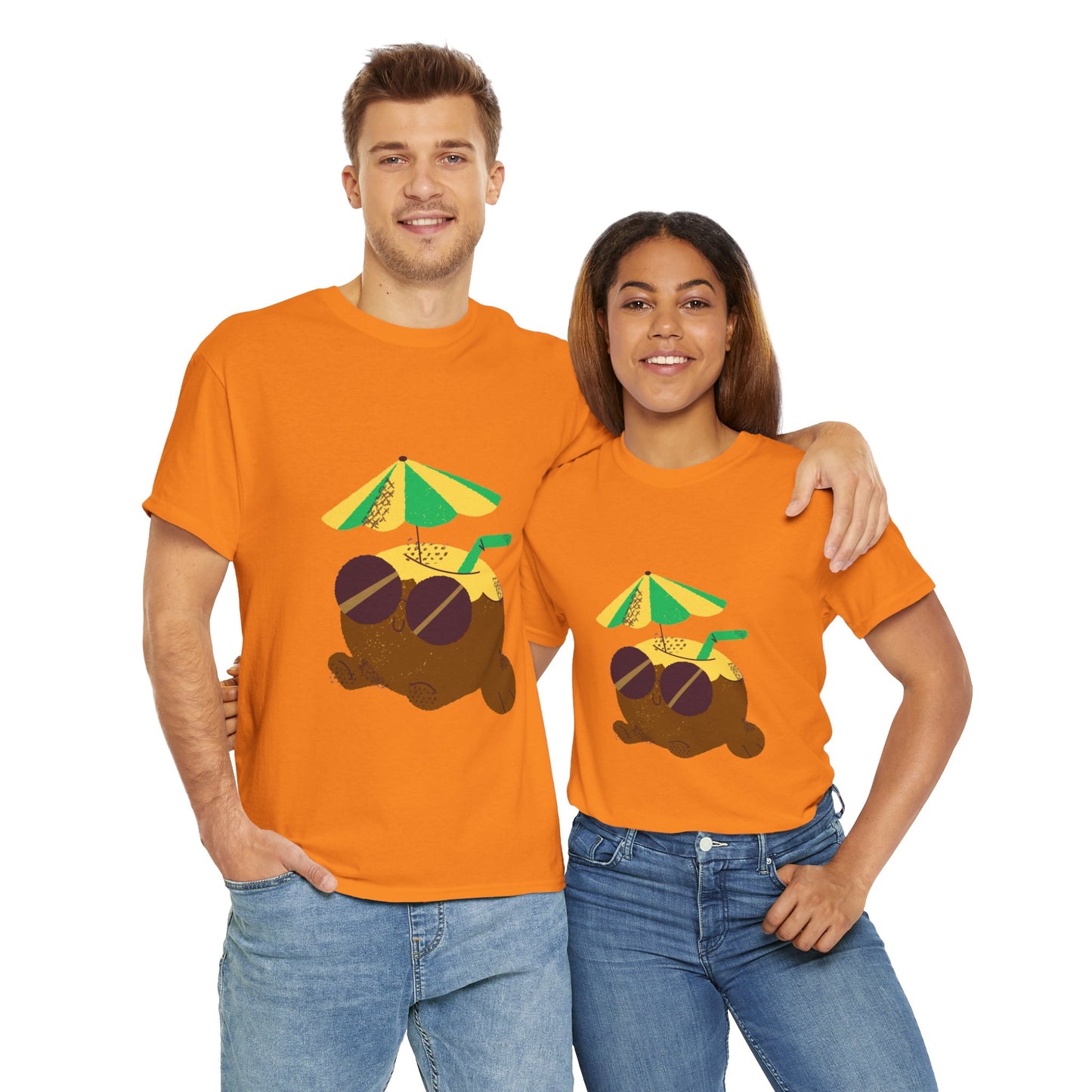 Cool Summer Vibes Unisex Heavy Cotton Tee, Beachwear, Vacation Shirt, Relaxed Fit T-Shirt, Gift for Summer Lovers, Fun Graphic Tee