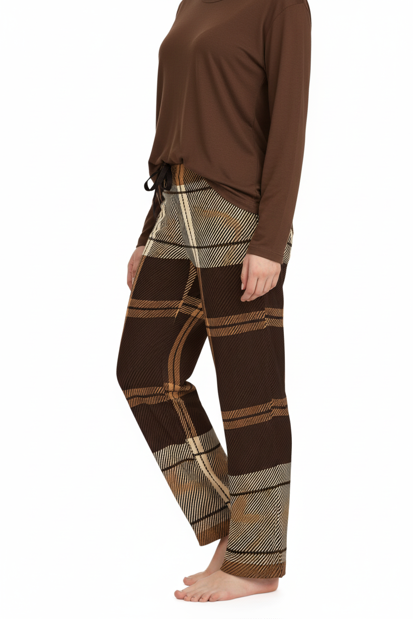 Black and Gold Plaid Pajama Pants