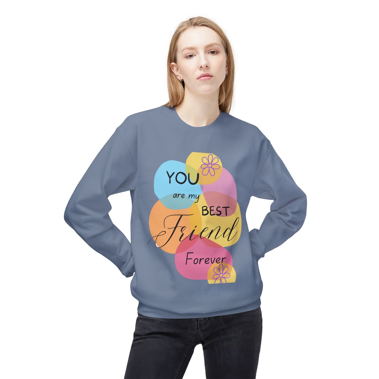 Fleece Sweatshirt - Digital Abstract Shapes - Bright and Happy Colors