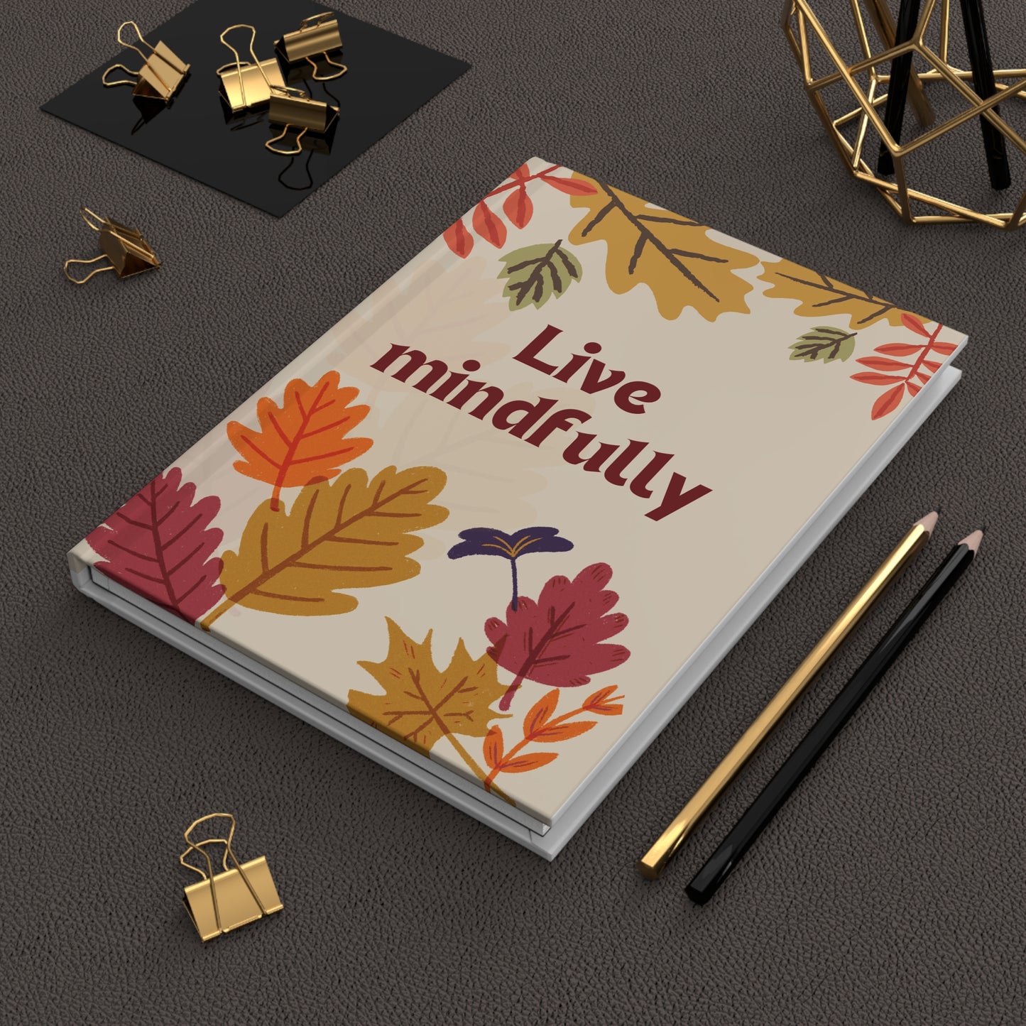 Mindful Living Journal, Fall Decor, Gift for Writers, Gratitude Notebook, Autumn Inspired Journal