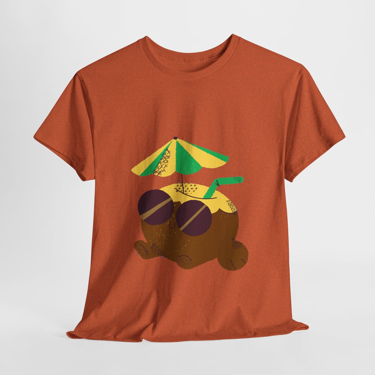 Cool Summer Vibes Unisex Heavy Cotton Tee, Beachwear, Vacation Shirt, Relaxed Fit T-Shirt, Gift for Summer Lovers, Fun Graphic Tee