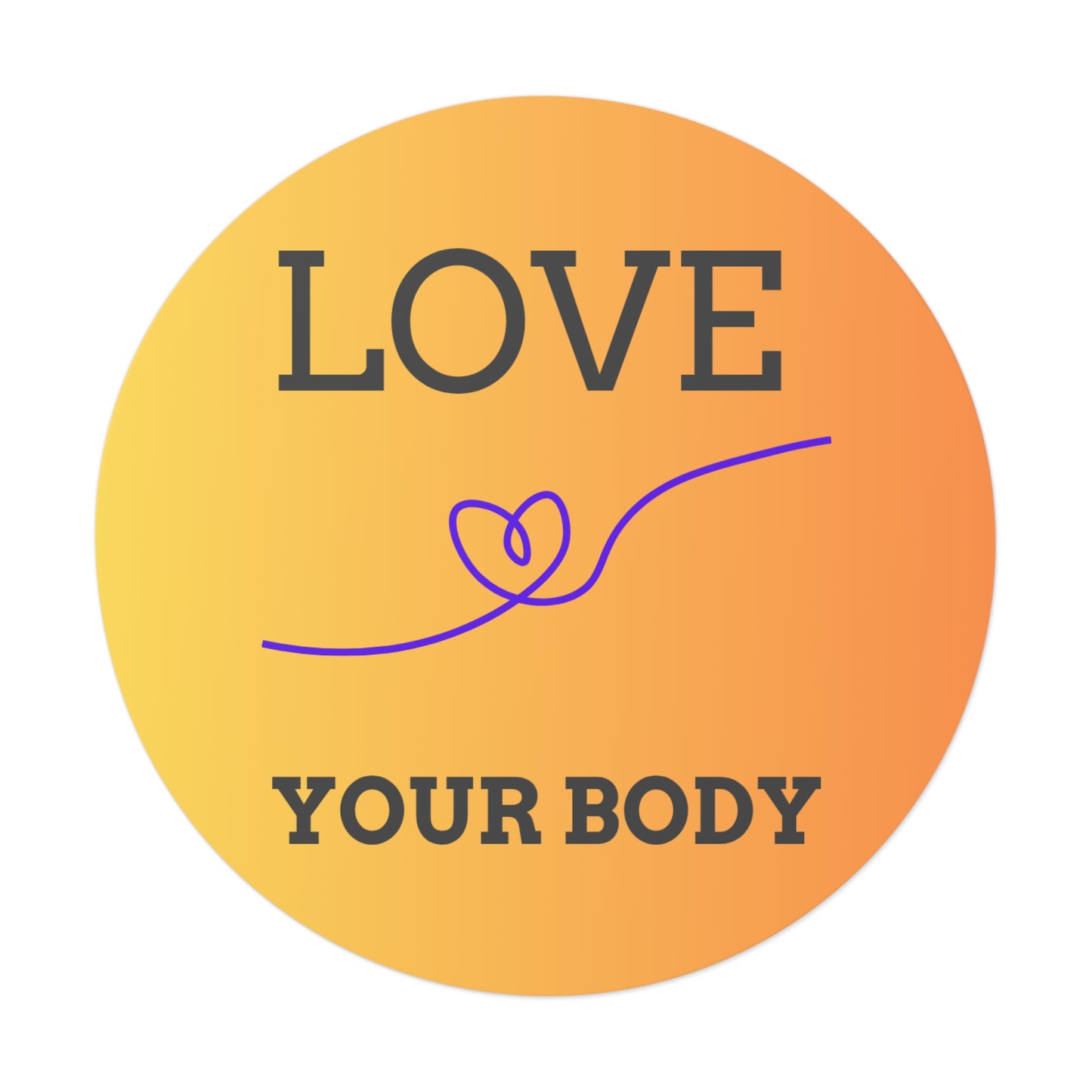 Empowering Love Your Body Vinyl Stickers, Self-Love Decor, Affirmation Stickers, Motivational Gifts, Body Positivity Merch