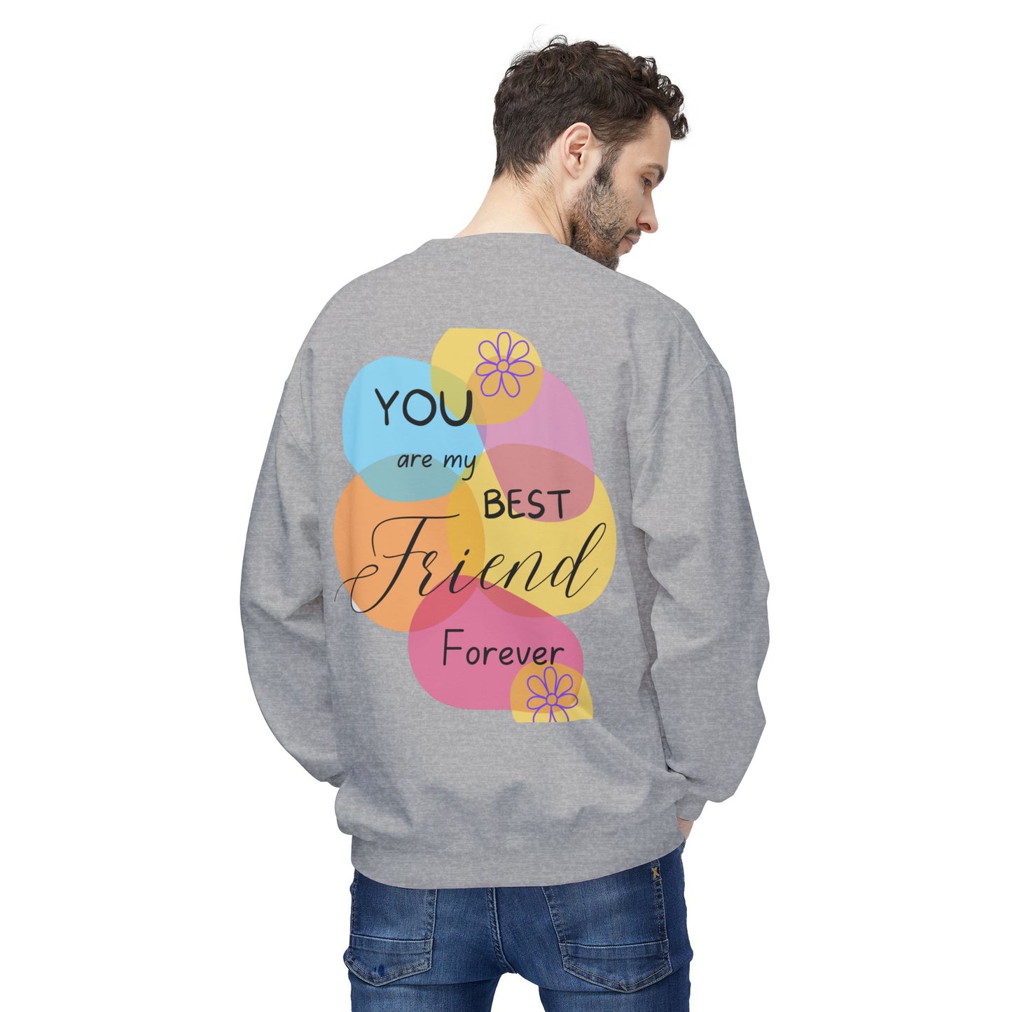 Fleece Sweatshirt - Digital Abstract Shapes - Bright and Happy Colors