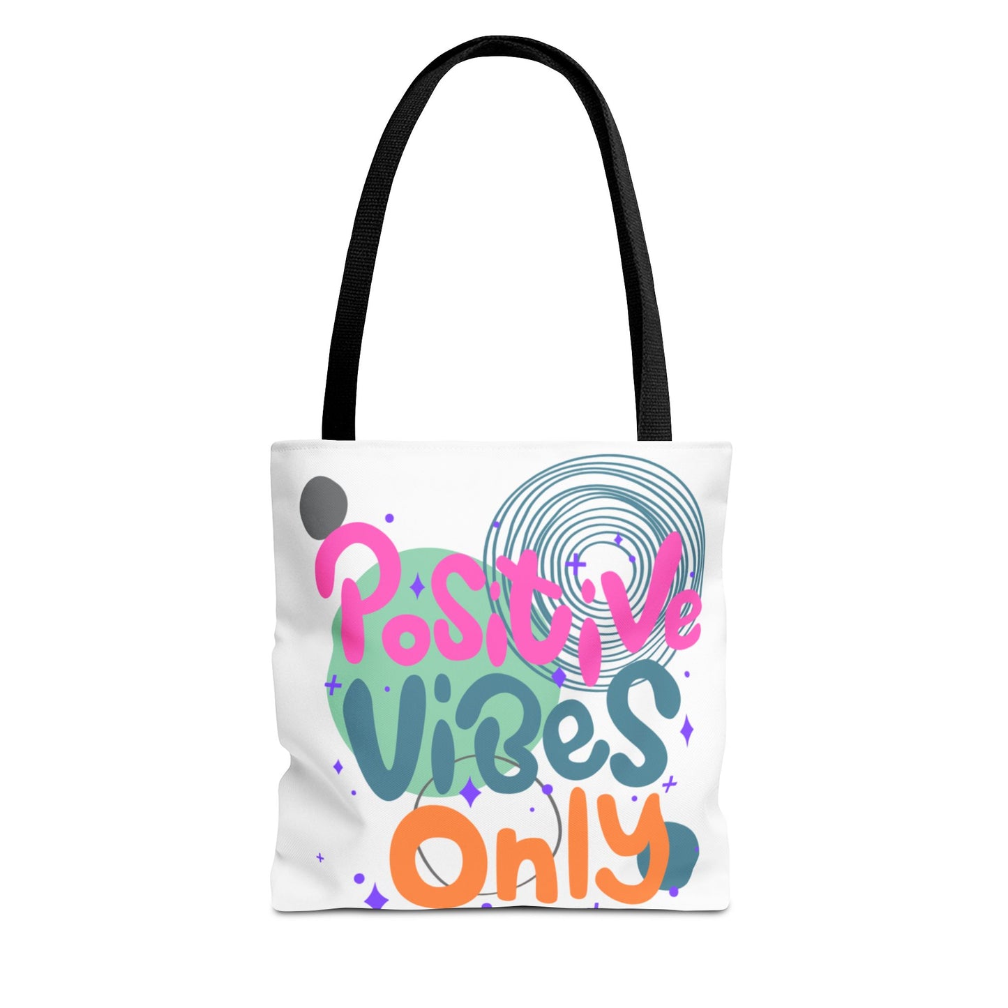 Tote Bag - Positive Vibes Only Whimsical Abstract Design