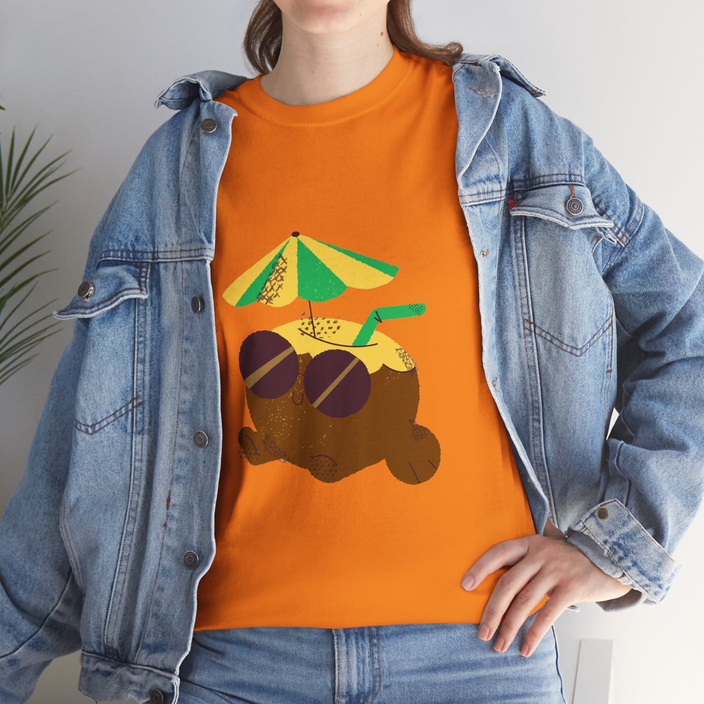 Cool Summer Vibes Unisex Heavy Cotton Tee, Beachwear, Vacation Shirt, Relaxed Fit T-Shirt, Gift for Summer Lovers, Fun Graphic Tee