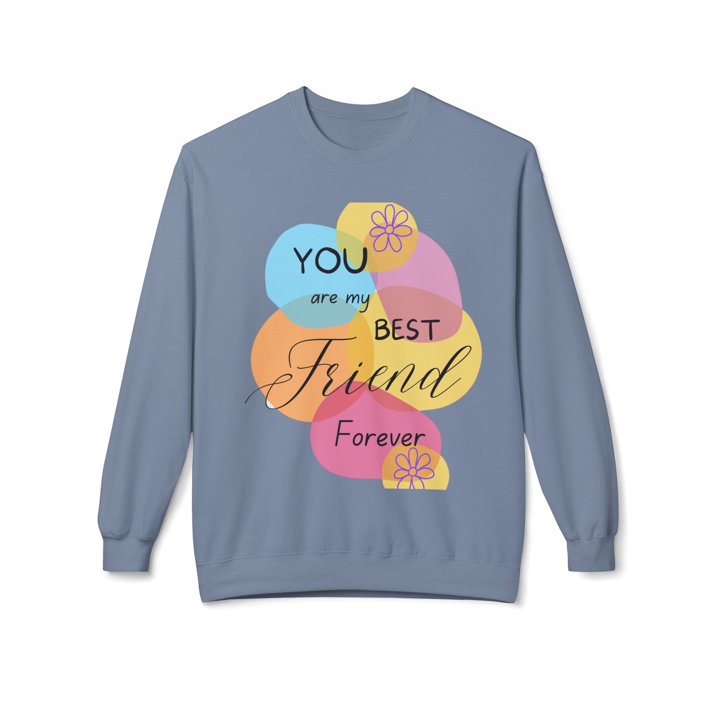 Fleece Sweatshirt - Digital Abstract Shapes - Bright and Happy Colors