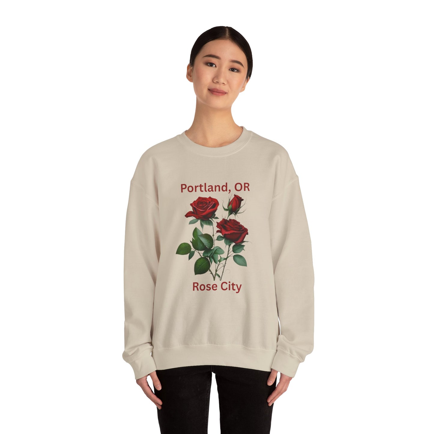 Crewneck Sweatshirt - Portland, OR Rose City Design
