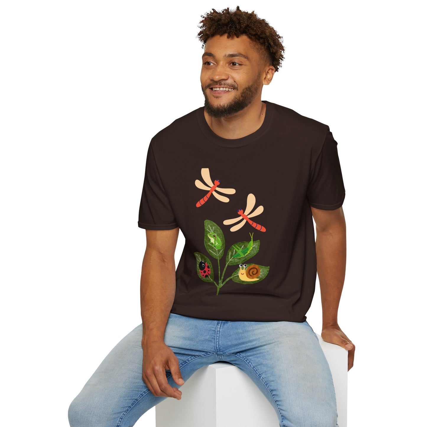 Nature-Inspired Unisex Softstyle T-Shirt, Perfect Gift for Nature Lovers, Summer Vibes, Eco-Friendly Fashion, Botanical Design